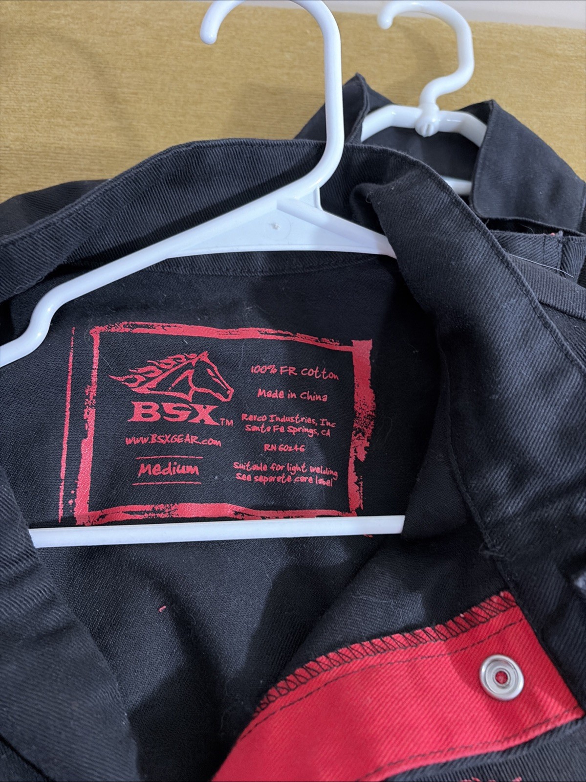 QTY 3 BSX Welding Jacket Size Medium Long Sleeve Black Button Up Flame Resistant