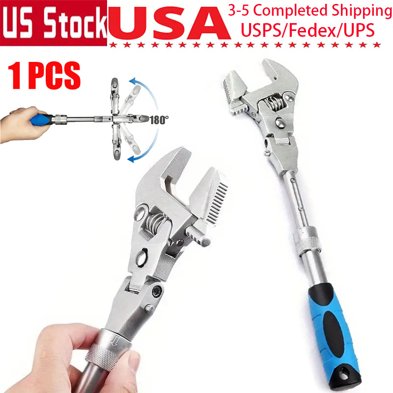 Flexhead Adjustable Wrench 10" to 12" Ratcheting Crescent Wrenches with Retract