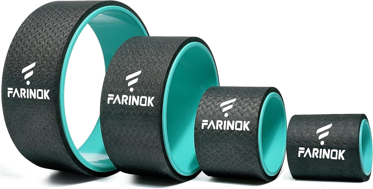 Yoga Wheel Set of 3+1, Upgraded 10MM Thick Back Wheels for Pain Relief & Stretch