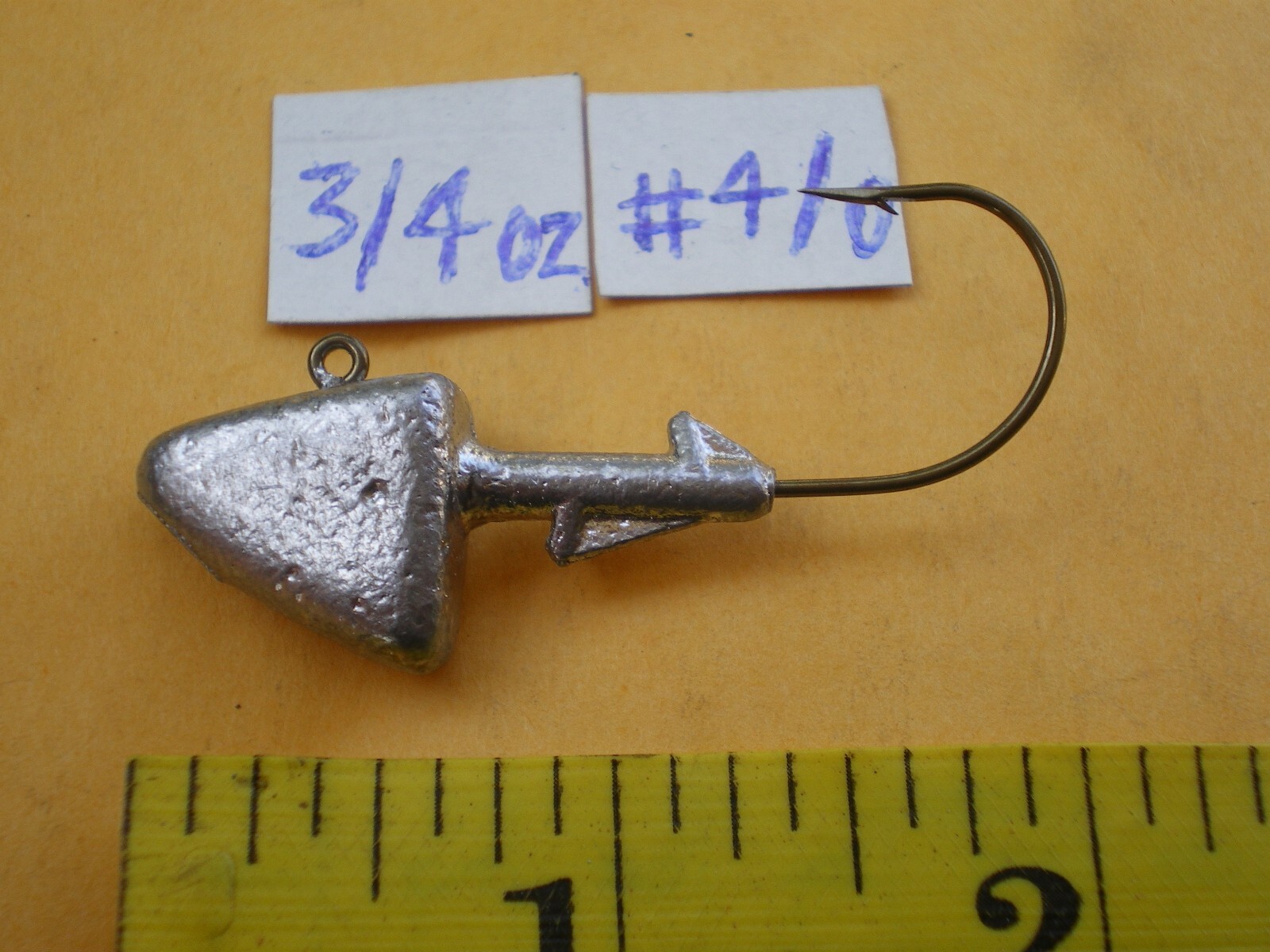 25 PCS. SHAD HEAD JIG/BASS SWIM BAIT/FISHING LURE BAIT 3/4 OZ. #4/0 HOOK UNPAINT