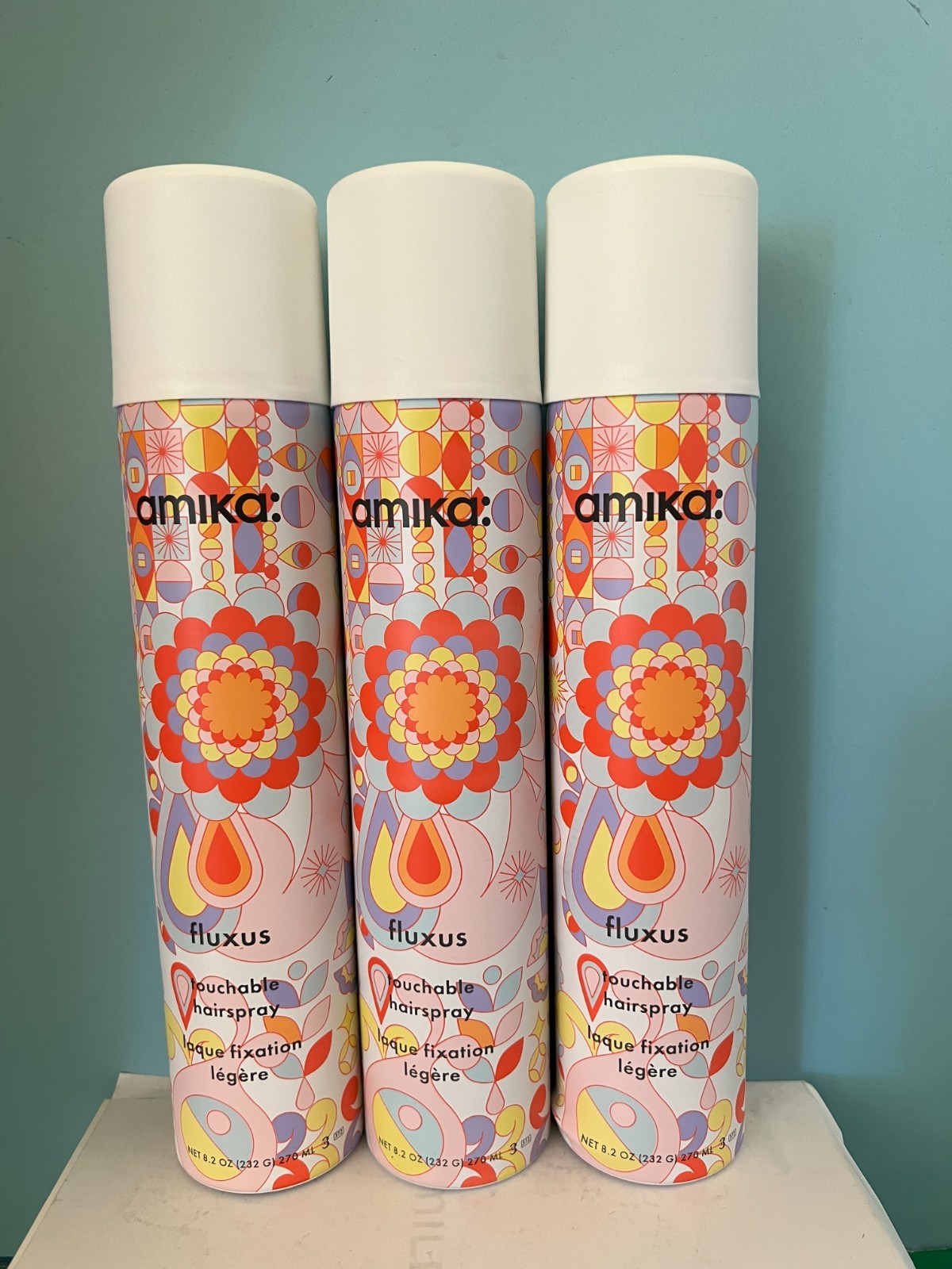 3 Amika fluxus touchable Hairspray 8.2oz New & Authentic Pack of 3