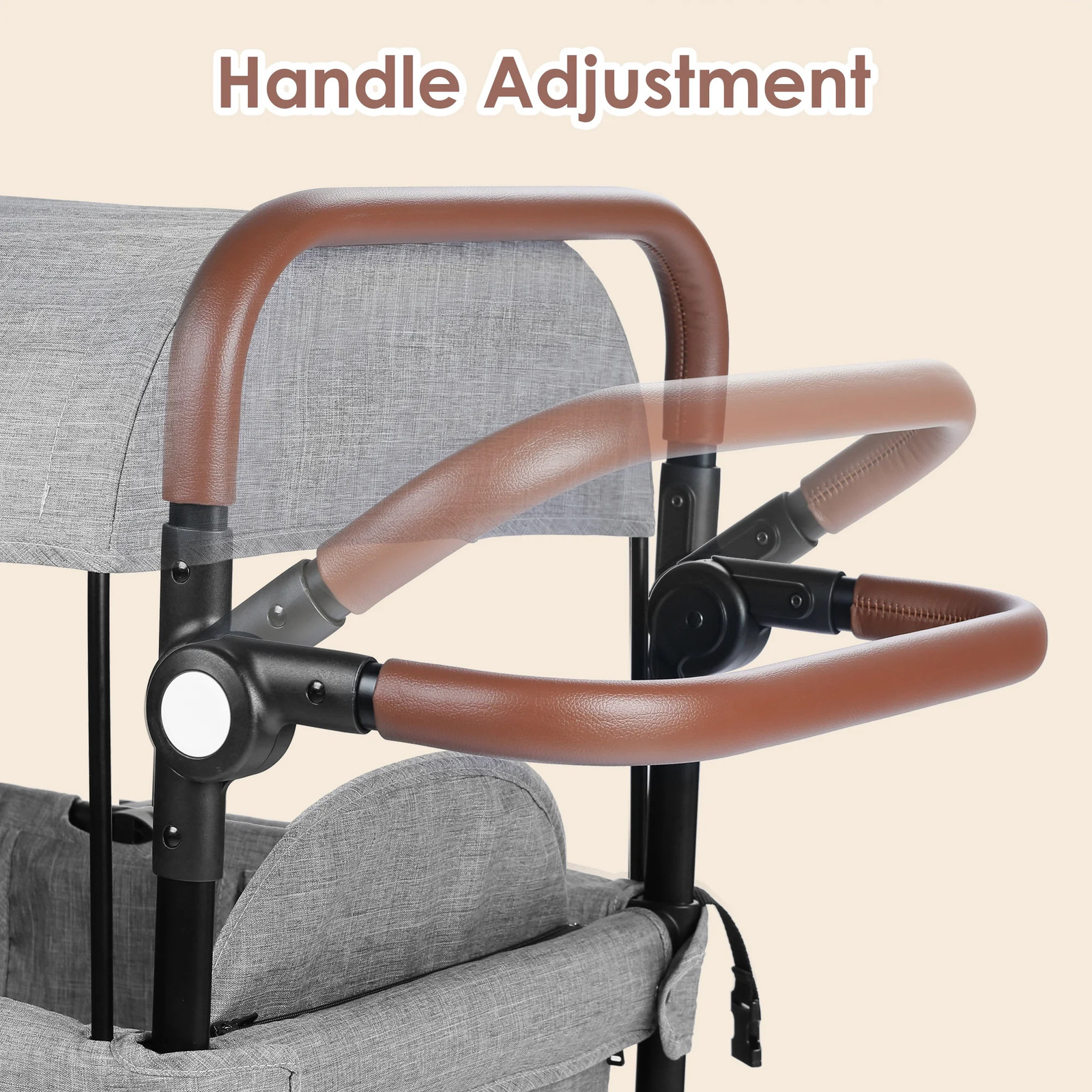 Collapsible Wagon Stroller for 2 Toddlers with Adjustable Canopy, 44 Pounds, ...