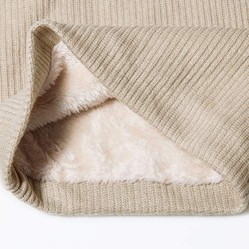 Infinity Scarf Winter Double-Layer Neck Warmer Knit G-khaki Black-2 Pack