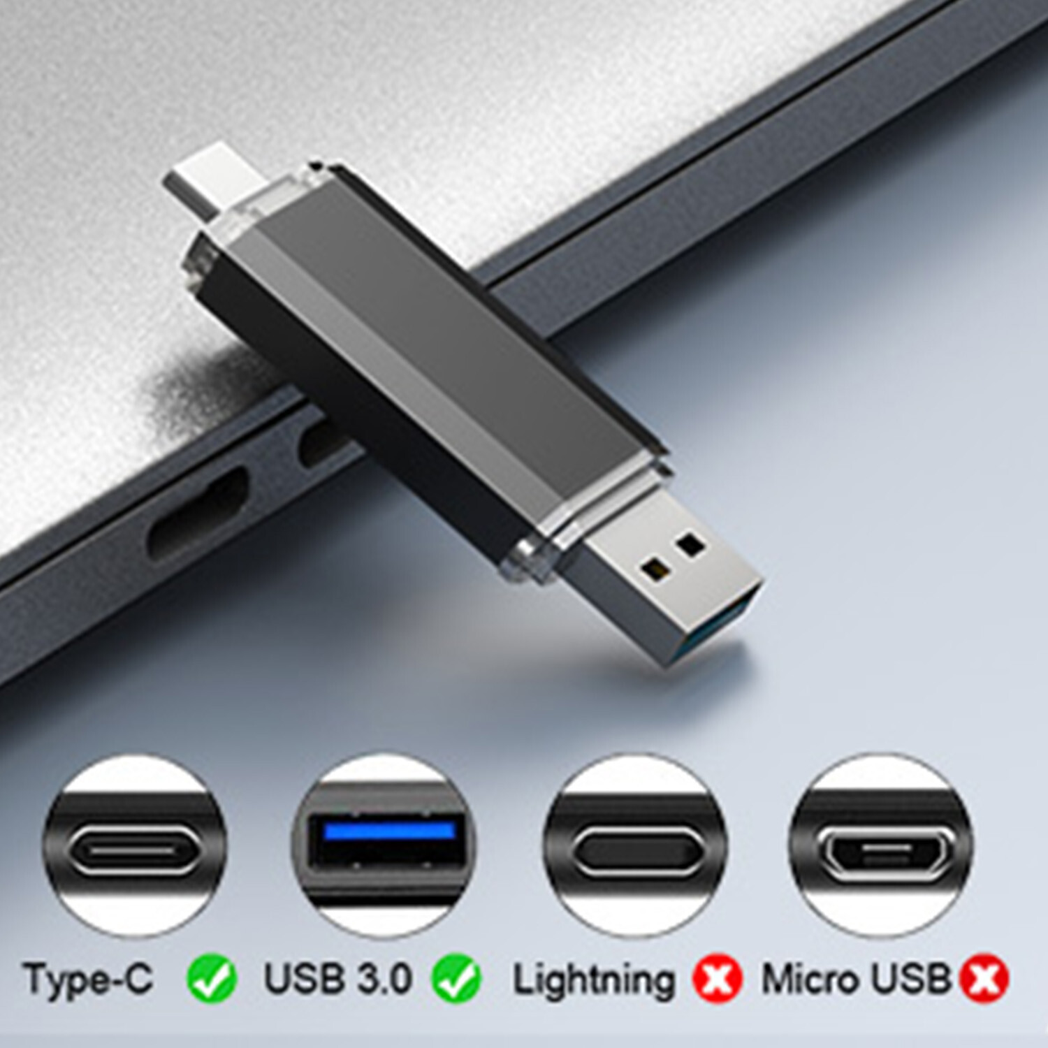 USB 3.0 Type C Flash Drive OTG High-Speed Data Memory Storage for Phone