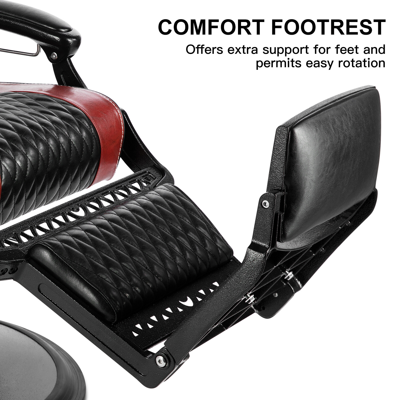 Black+Red Vintage Recline All Purpose Hydraulic Barber Chair Salon BeautyStyling