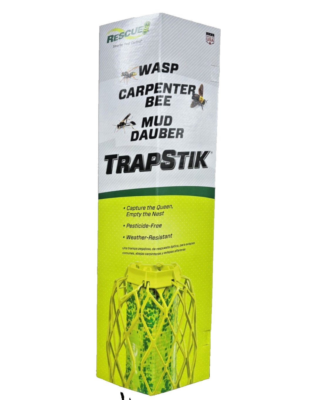 Rescue Wasp TrapStik stick trap Wasps Carpenter Bee Mud Dauber glue sticky