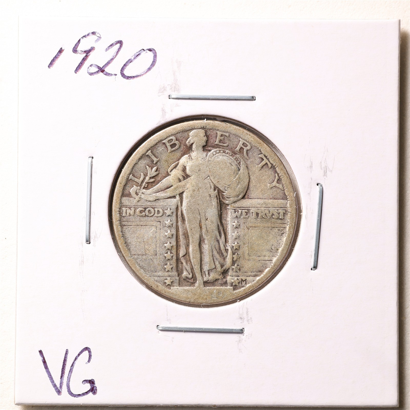 1920 25C Standing Liberty Quarter Dollar in VG Condition #7516