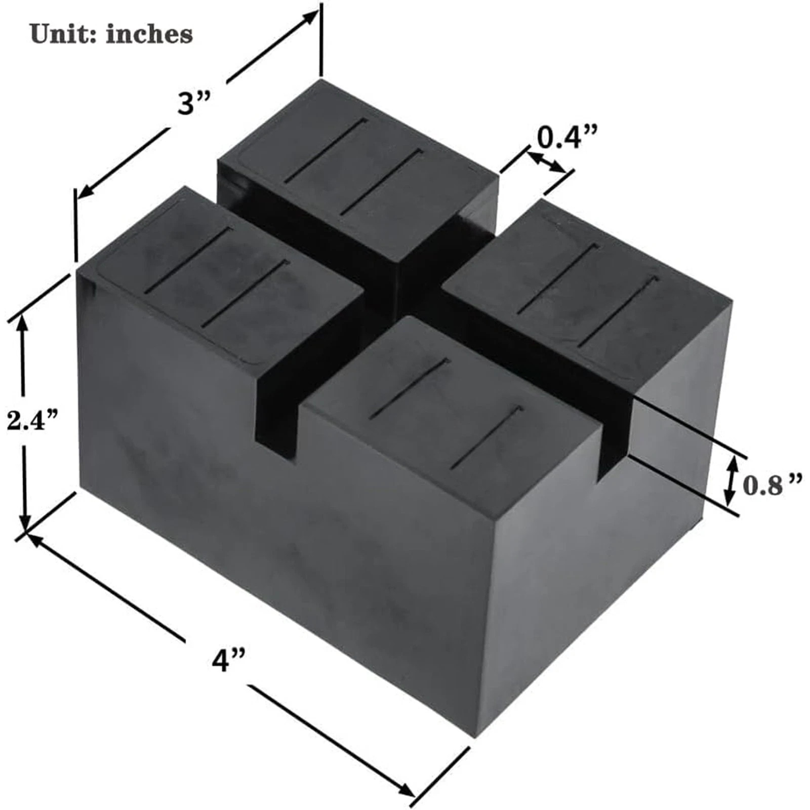 4Pcs Pinch-Weld Blocks Jack Bracket Pad Slotted Frame Guide Rail Clamp Universal