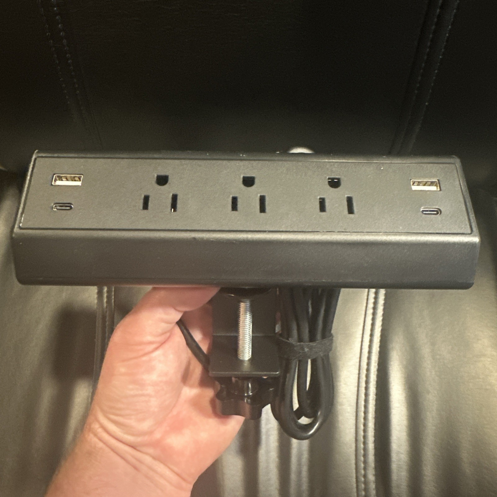 Jgstkcity Desk Clamp USB C,40W Fast Charging 3 Outlets & 4 Ports, White