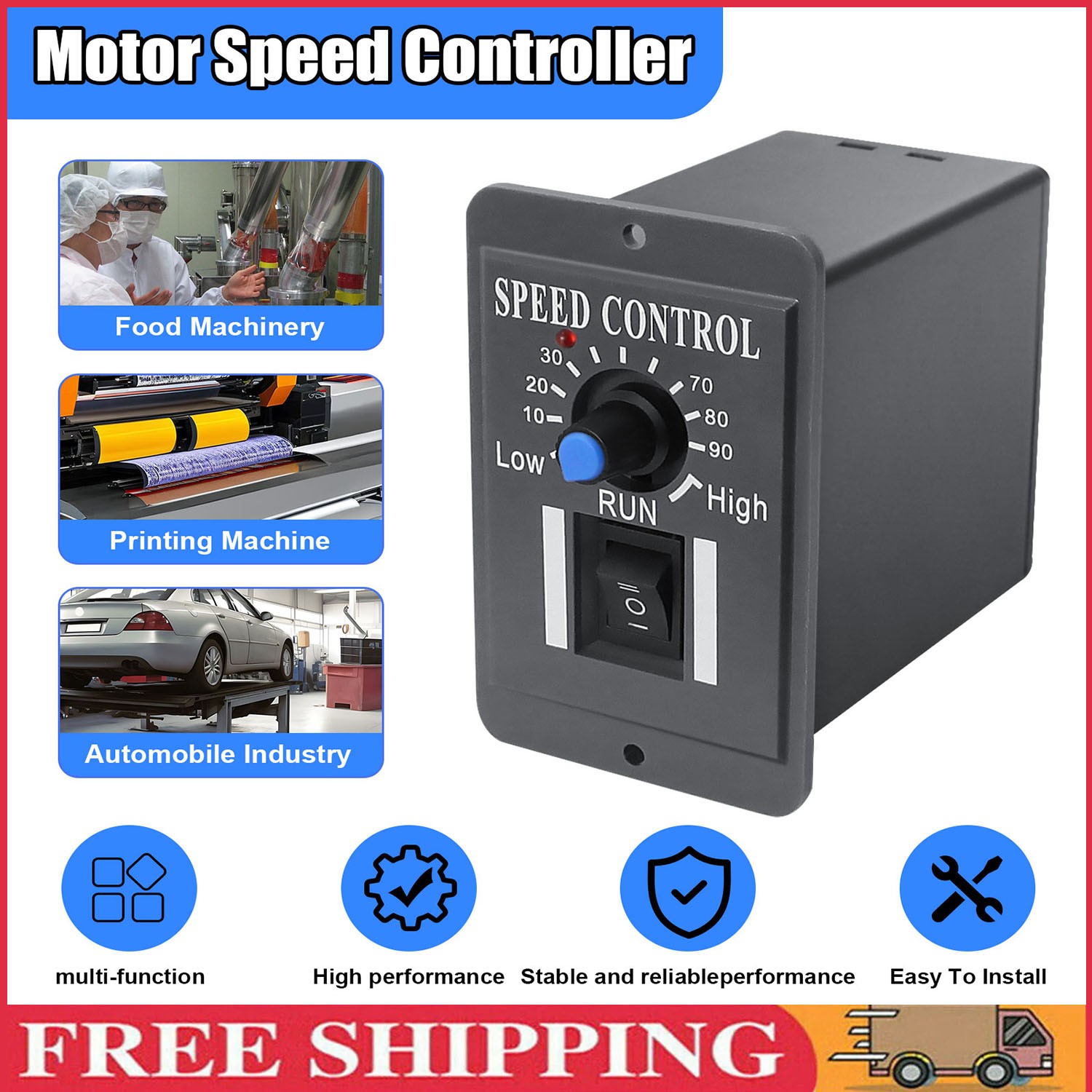 DC 10-60V 6A PWM DC Motor Speed Controller Reversible Switch Regulator Switch