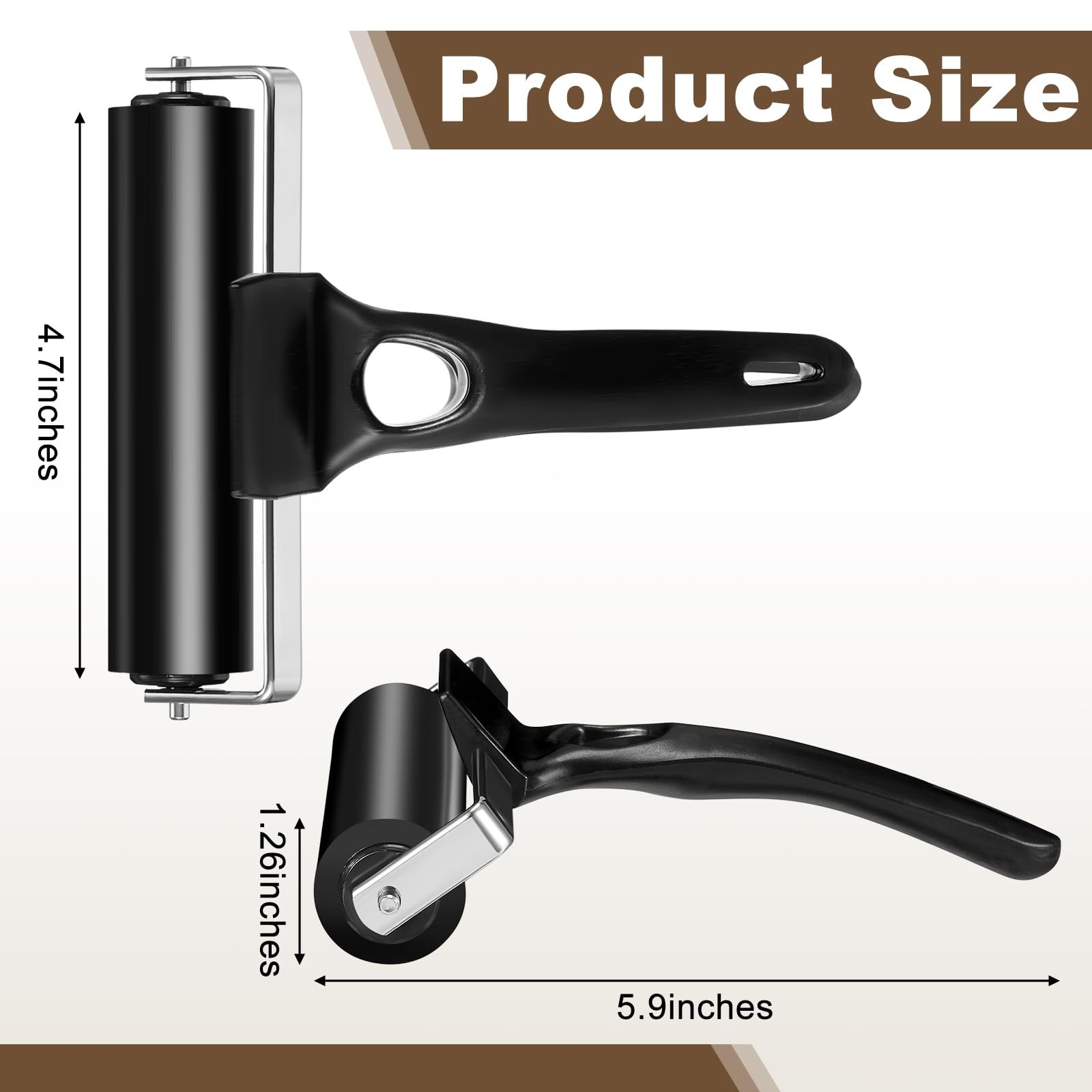 Frienda 12 Pack 4.7 Inch Rubber Brayer Rollers for Printmaking, Crafting