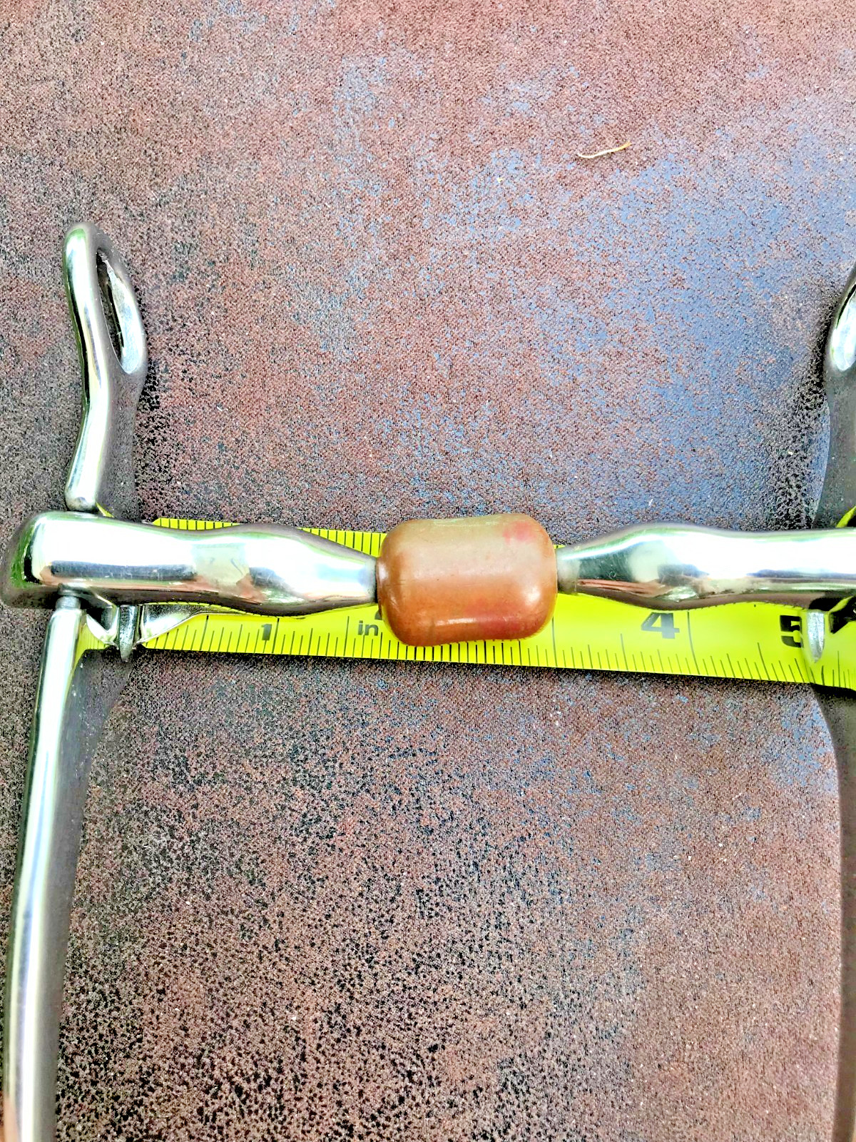Roller Shanked Bit Jointed Partrade Style - stainless, copper roller, 5" mouth