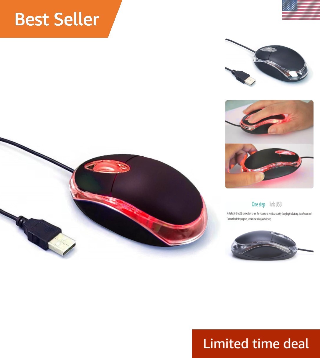 Versatile Ergonomic Wired Mouse – Designed for Windows, Mac & Linux Users