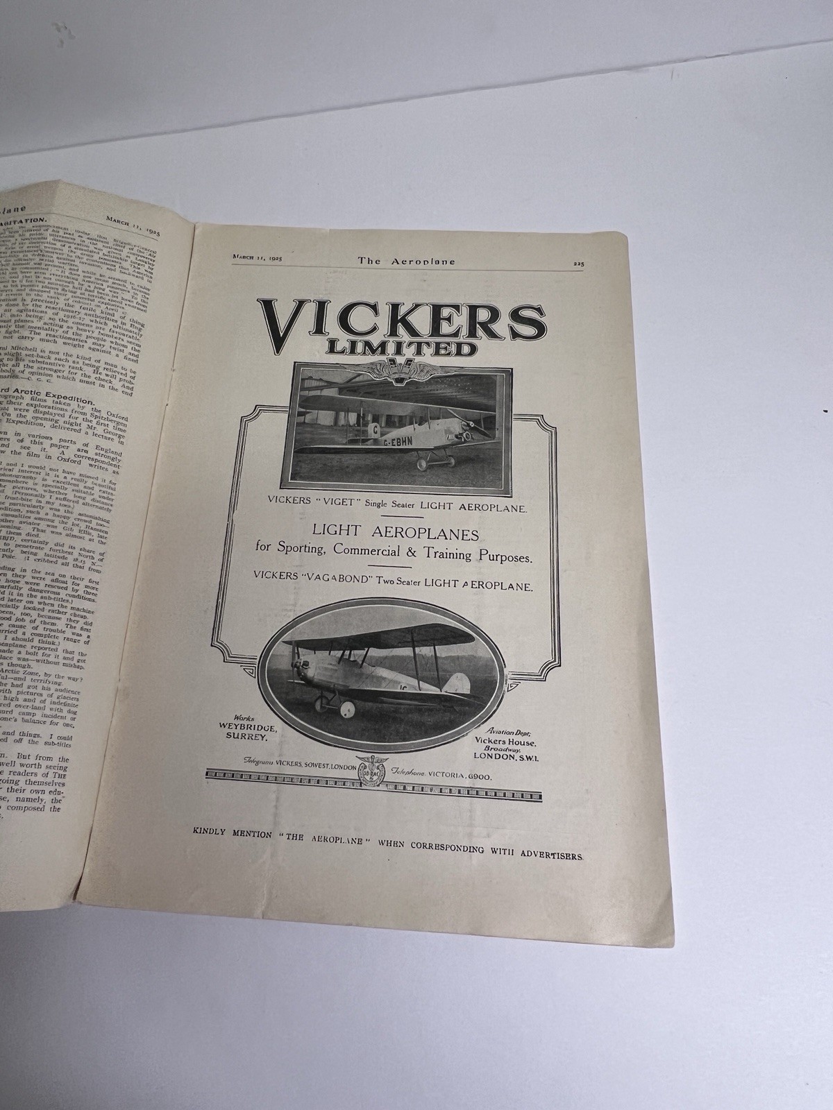 1925 British The Aero Plane Magazine Great Articles & Advertisements