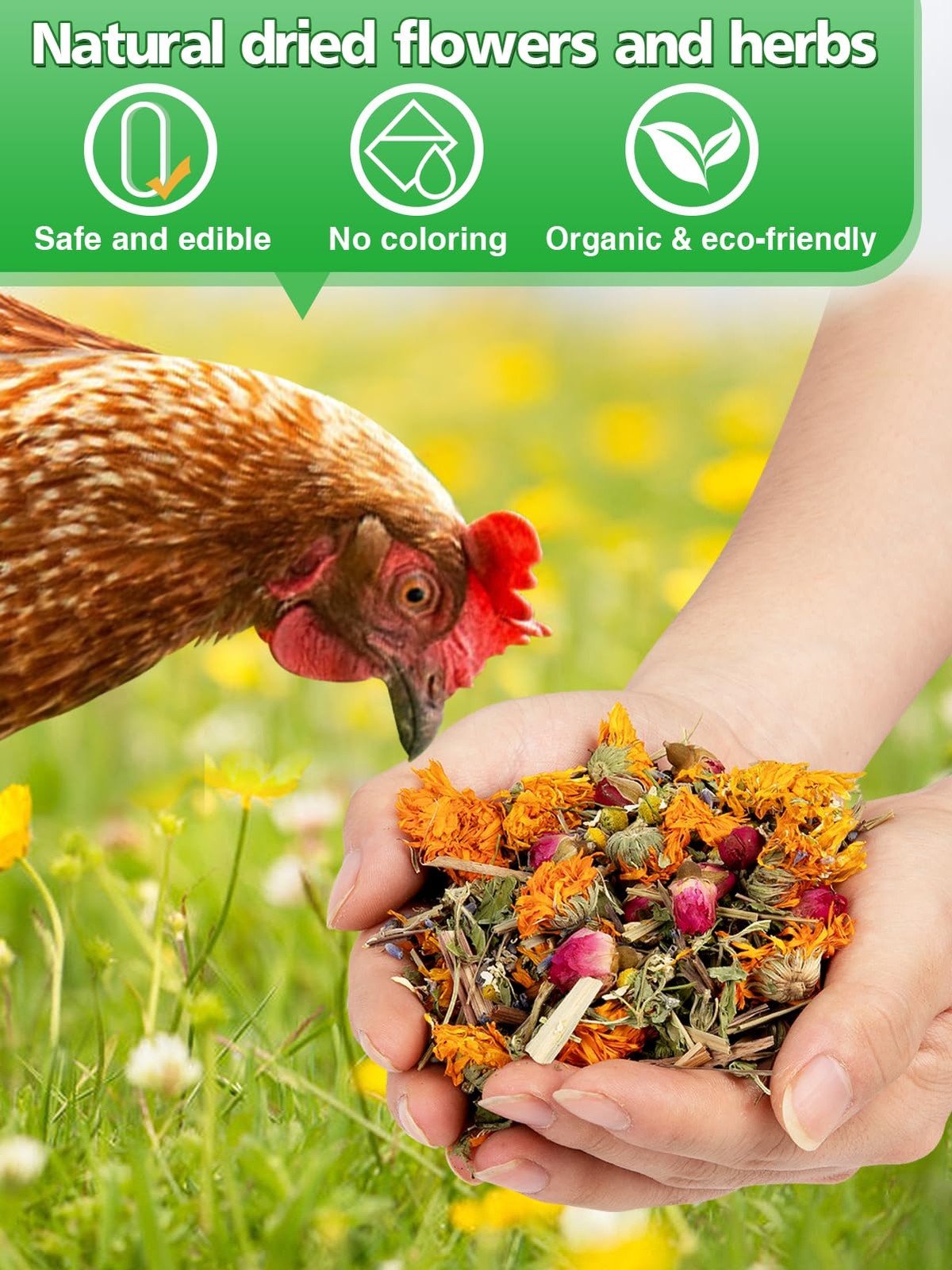 21 Oz Chicken Nesting Herbs - Natural Nesting Box Feed Herbs in 6 Dried Flowe...