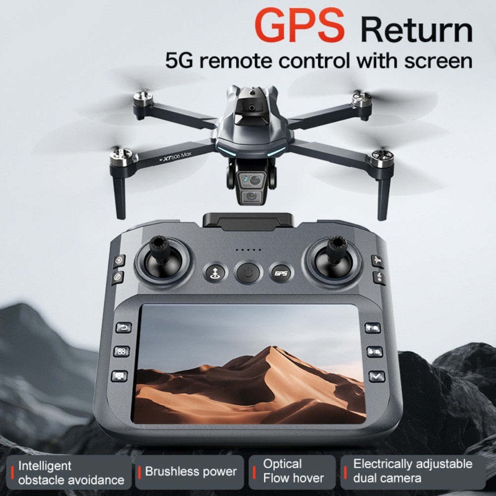 8K GPS FPV Drone with 4.5" Screen Remote Camera RC Quadcopter Dual Battery