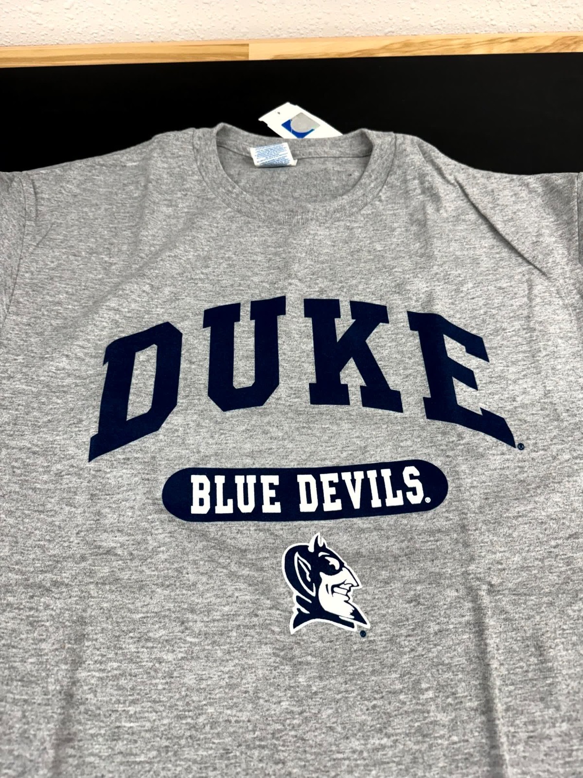 NWT Duke University Blue Devils Sz Medium Gray Cotton T-Shirt Delta Pro Weight