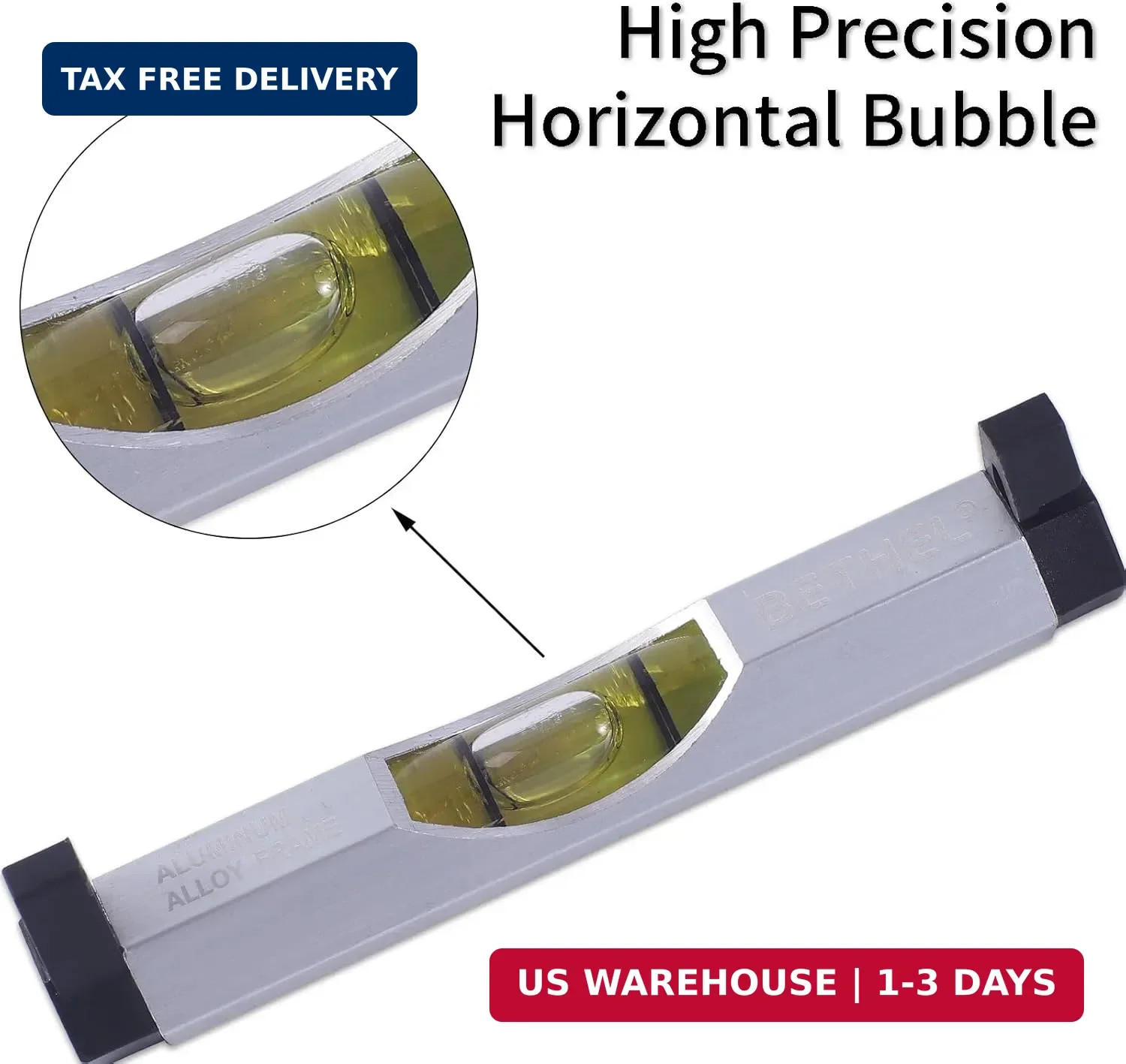 BETHEL 3 Packs Bubble Line Level String Tools, Aluminum Mini Leveler for Constru