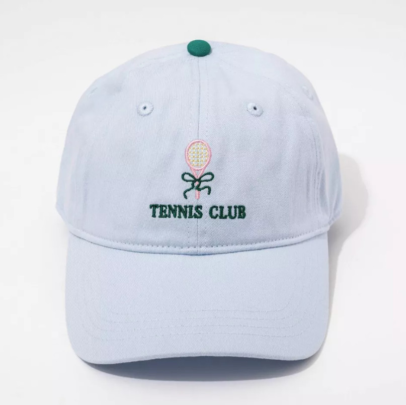 Tennis Club Hat - Frasier Sterling Blue/Green: Cream Cotton Year-Round Adjustabl