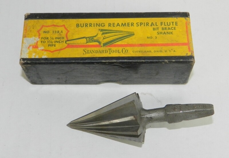 Vintage Standard Tool Co 128S  1/4" to 1 1/4" Brace Shank Burring Reamer