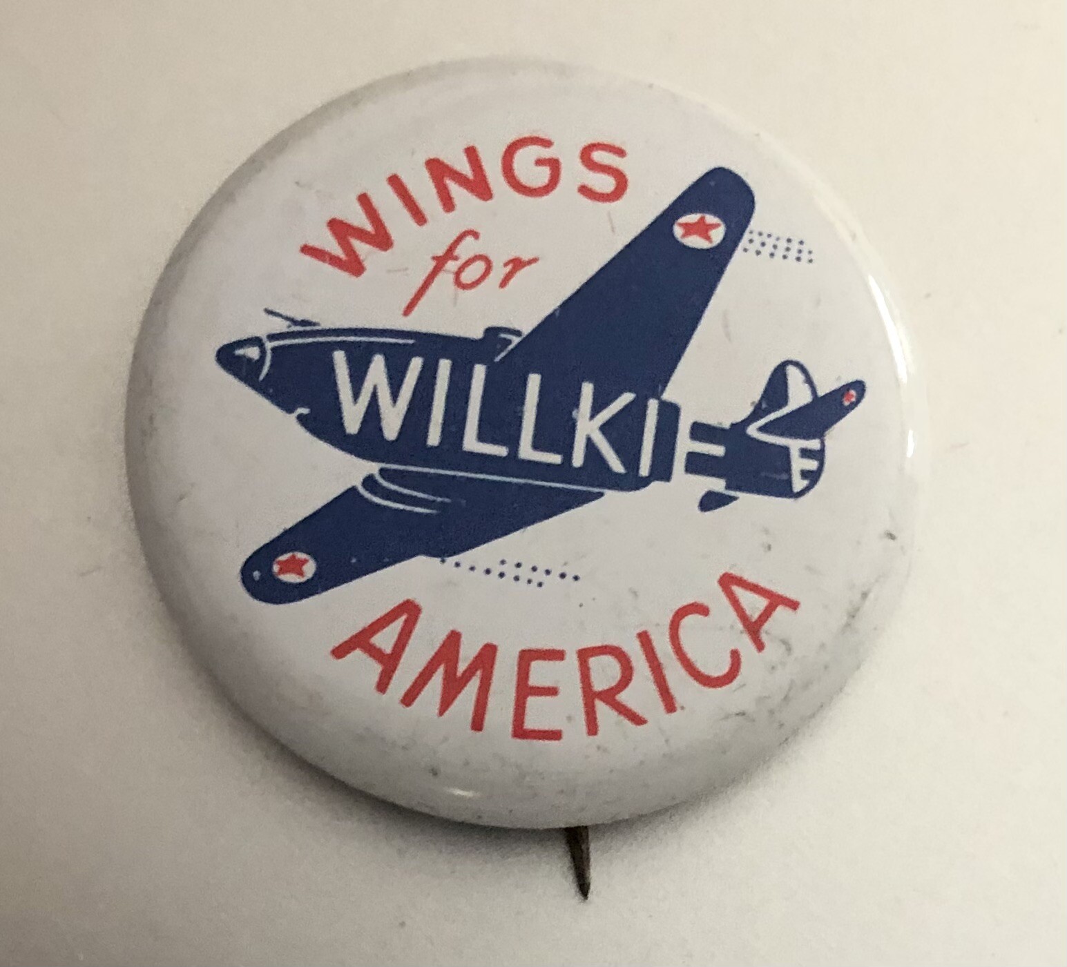 1940 Wings for WENDELL WILLKIE President Political Pin Badge;  1972 Re-Pop
