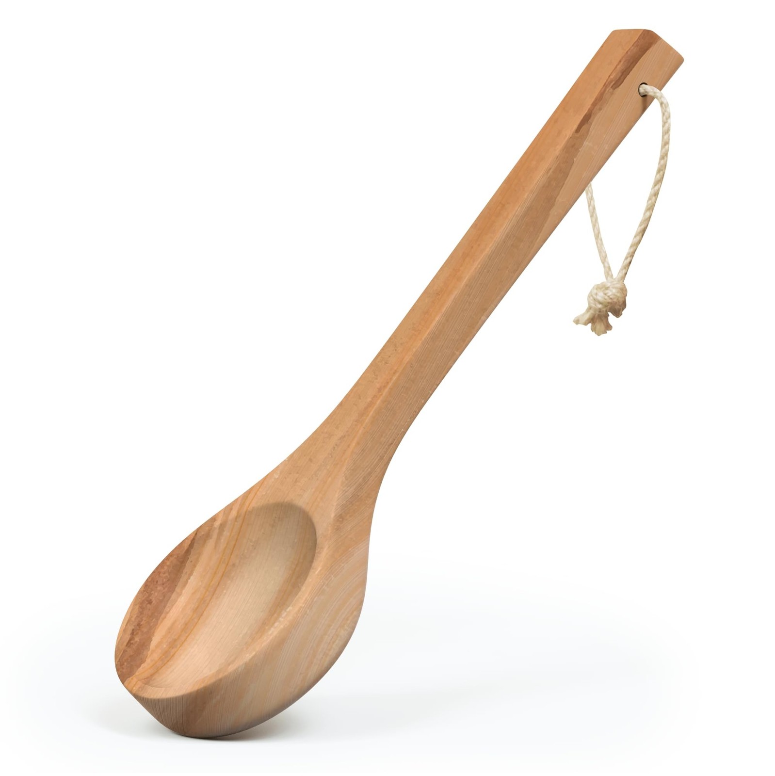 Sauna Ladle - Handmade from Canadian Red Cedar Wood - Natural Rope - 14″ H