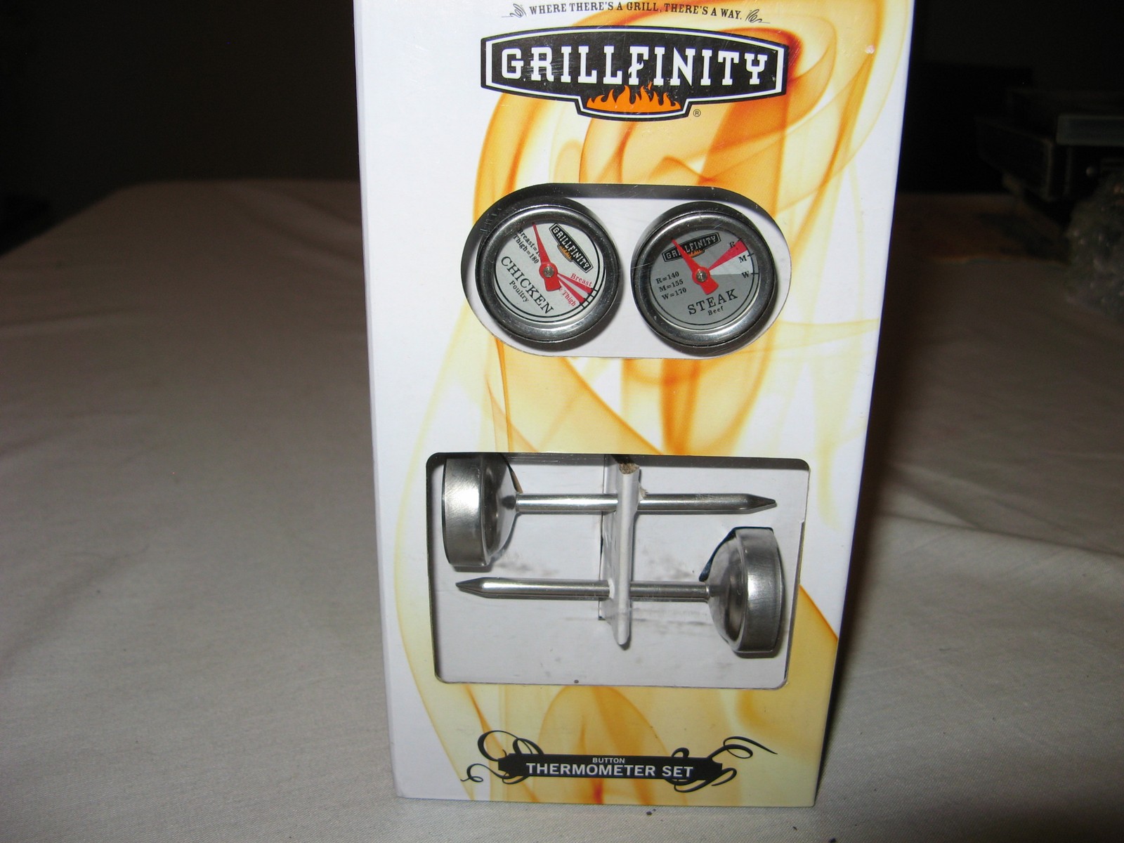 Grillfinity Button Thermometer Set For Grilling 4 Thermometers For Beef & Pork