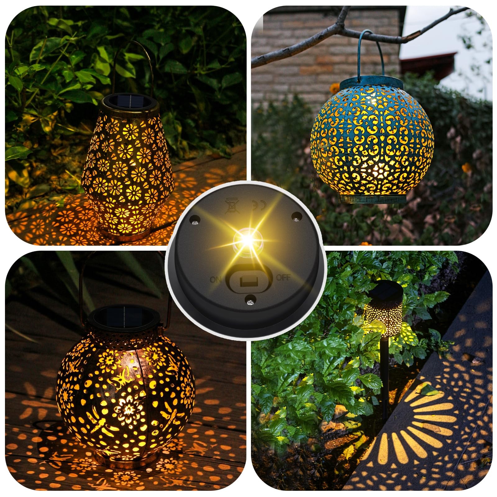 4-Pack Solar Light Replacement Top Waterproof LED Parts for Outdoor Garden