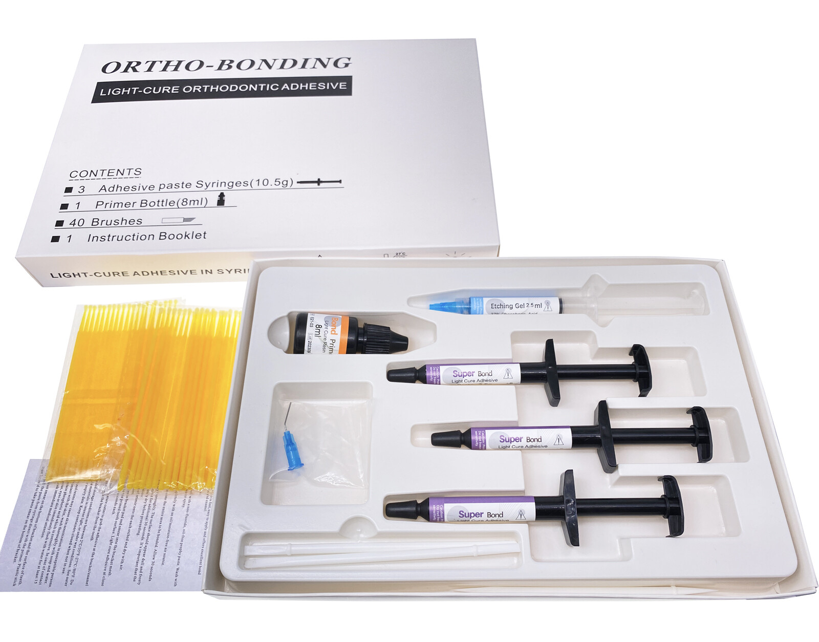Dental Light Cure Orthodontic Bonding Bracket Light Cure Adhesive Kit