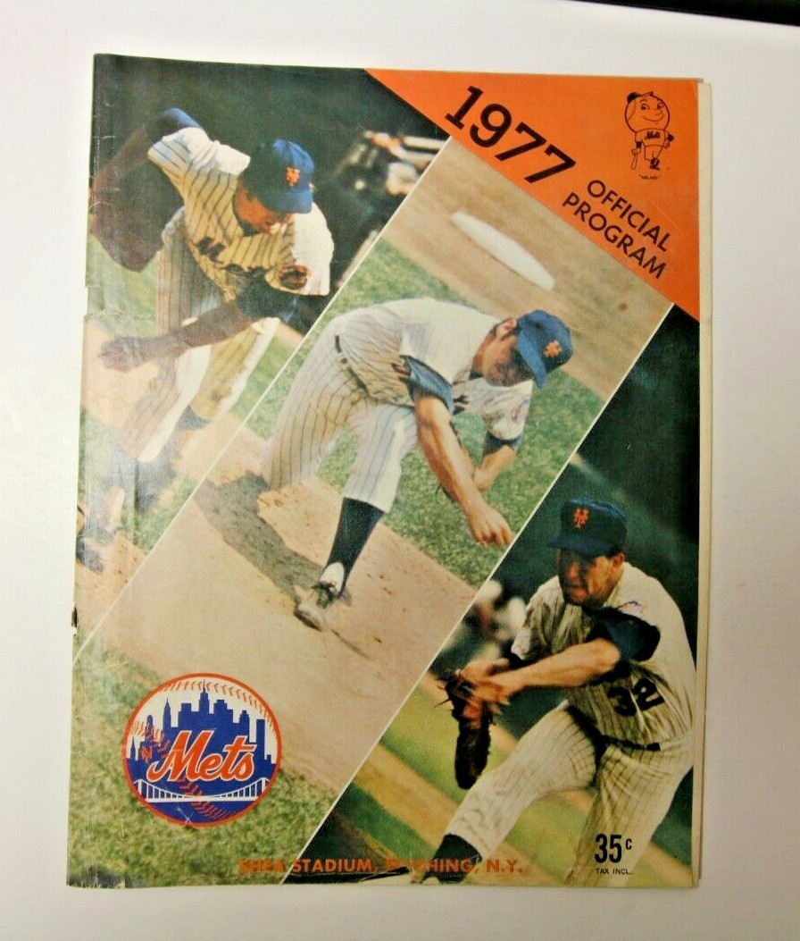 1977 NEW YORK METS MLB PROGRAM VS CHICAGO CUBS SCOREBOOK GOOD CONDITION RARE