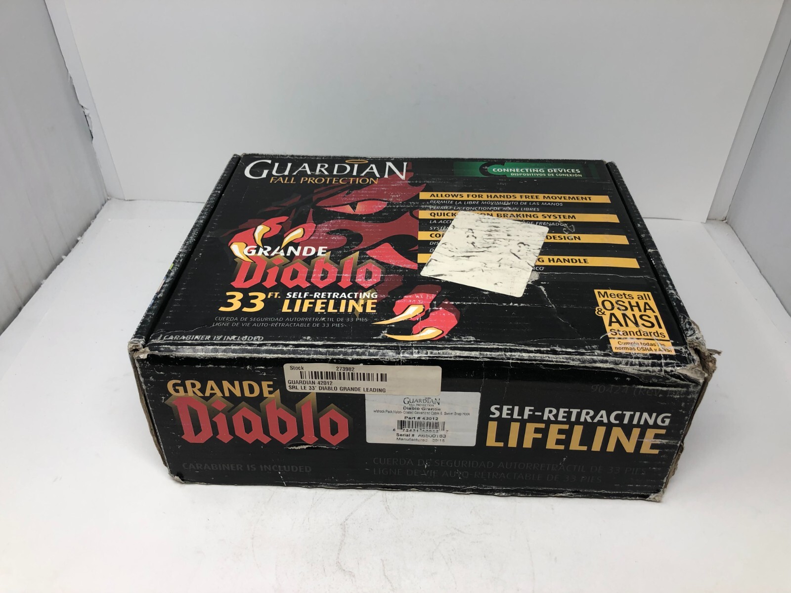 Guardian 42012 Diablo Nylon Shock Packed Galvanized Cable SRL 17'