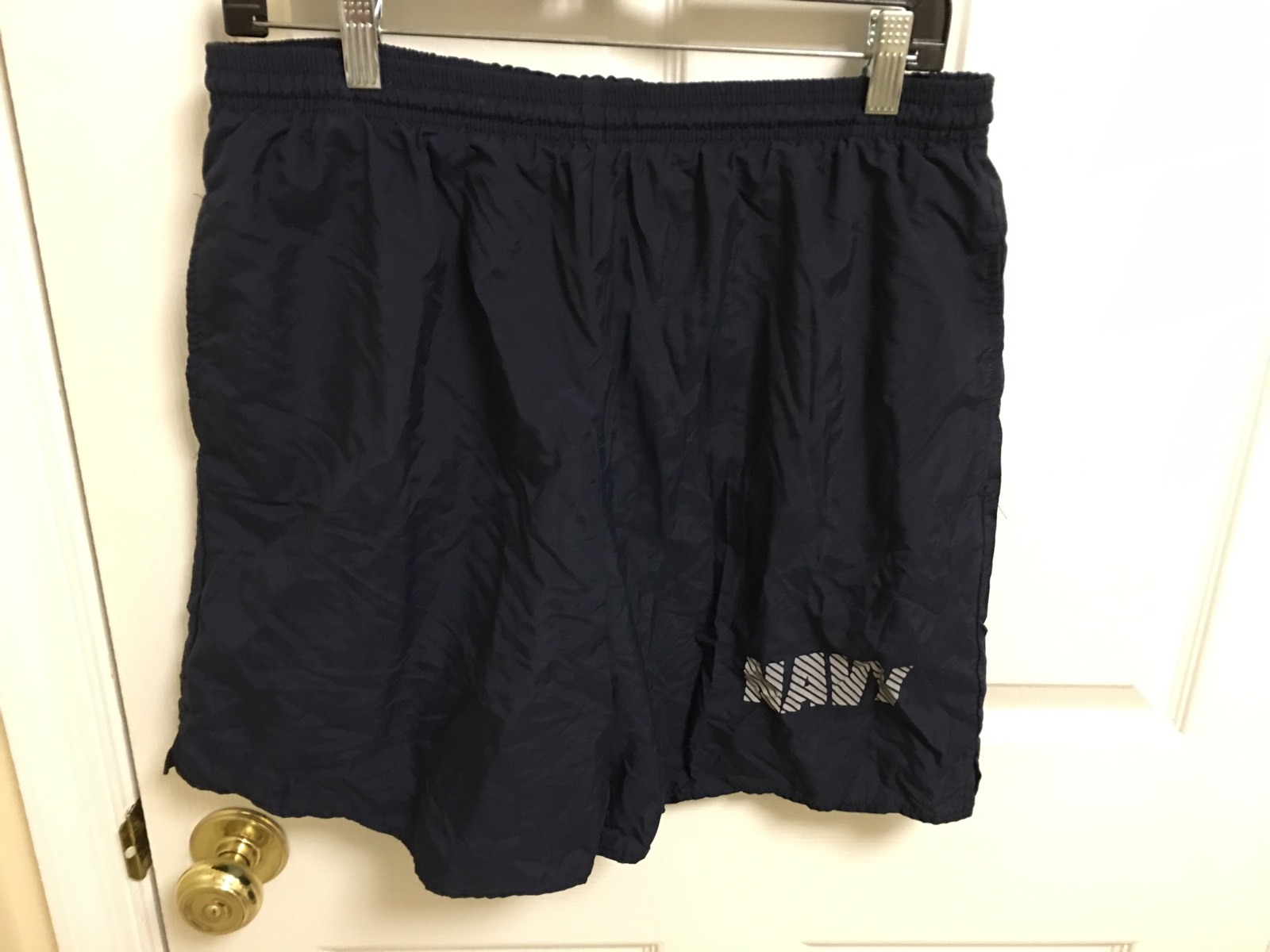 Men's U.S. NAVY Large PT Shorts USN Physical Training Shorts Lined Reflective
