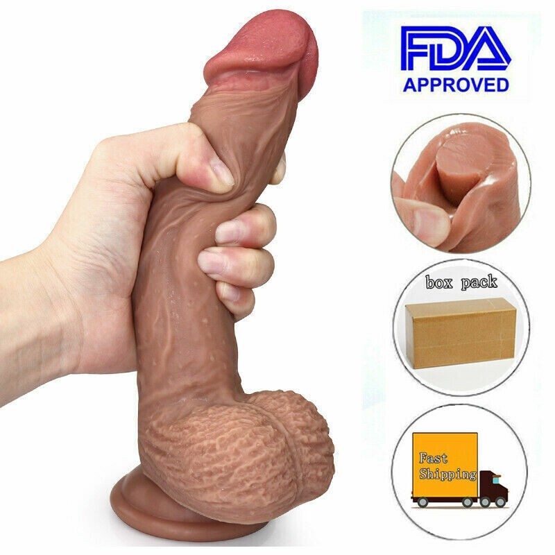 Dildo For Men Gay Anal Toy Realistic 8" Silicone Penis Suction Cup Women Sex Toy