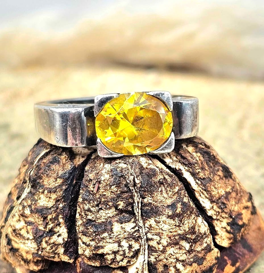 Folli Follie 0.52 Carats Yellow Gemstones Sterling 925 Ring (6.5)