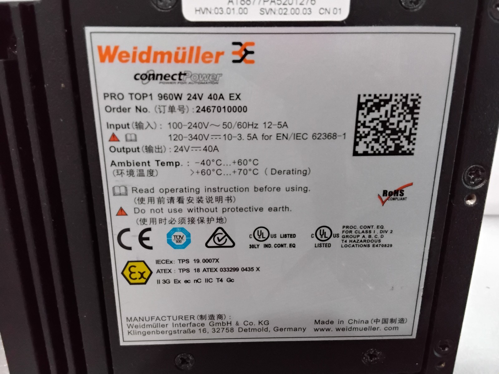 Weidmuller 2467010000 Power Switch