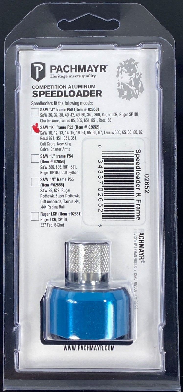 Pachmayr K Frame Competition Aluminum Speedloader 6 rd 38/357 *2 PACK* - 02652