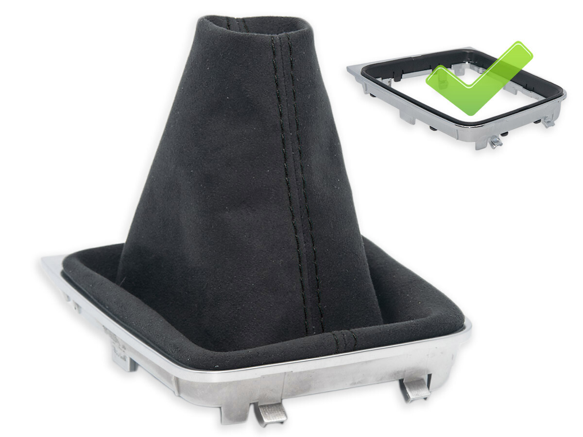 FOR VW GOLF MK7 2013-2019 LHD GEAR SHIFT BOOT GAITER ALCANTARA s. BLACK + FRAME