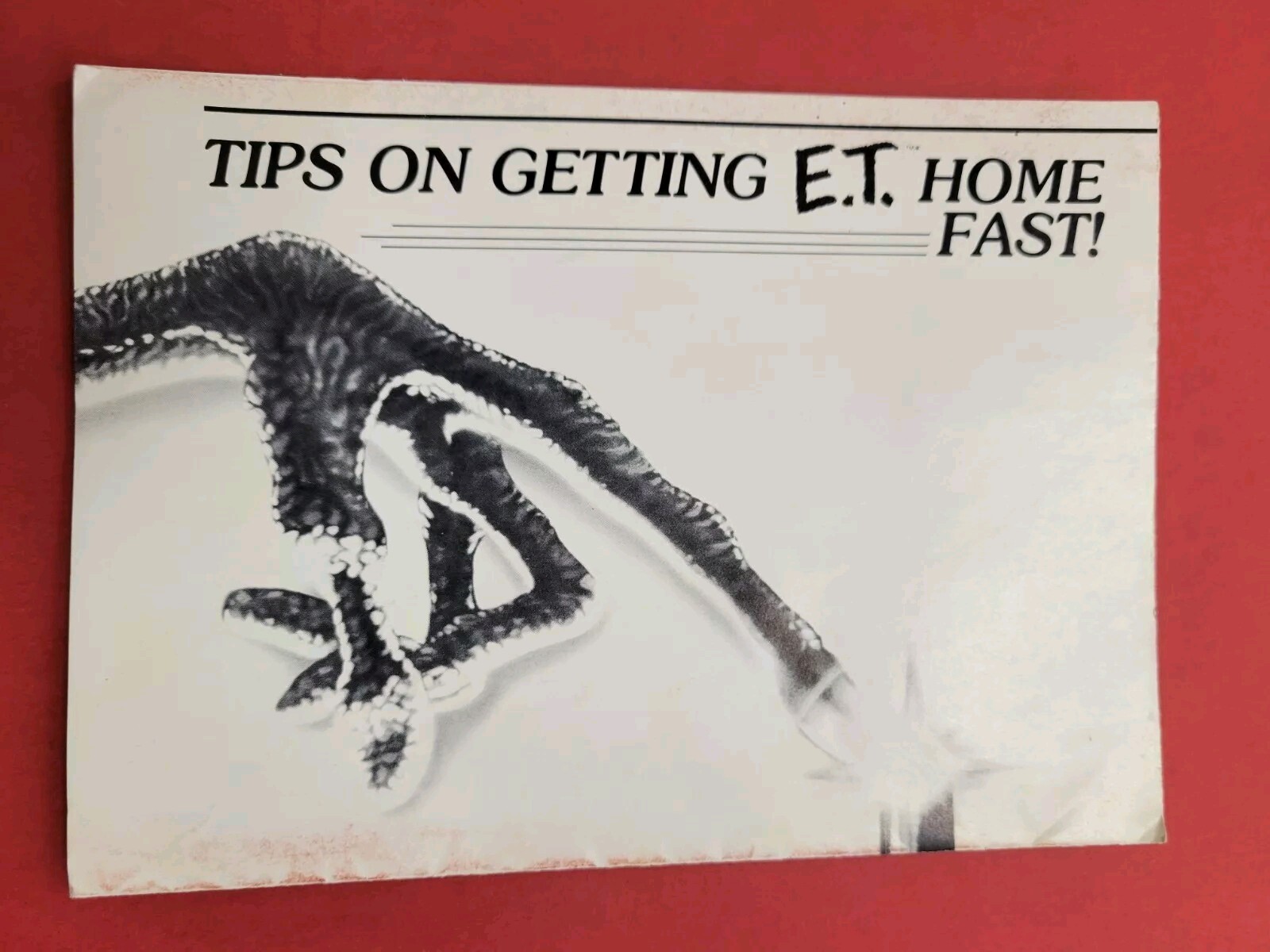 E.T. Atari 2600 Tips On Getting E.T. Home Fast Insert ONLY