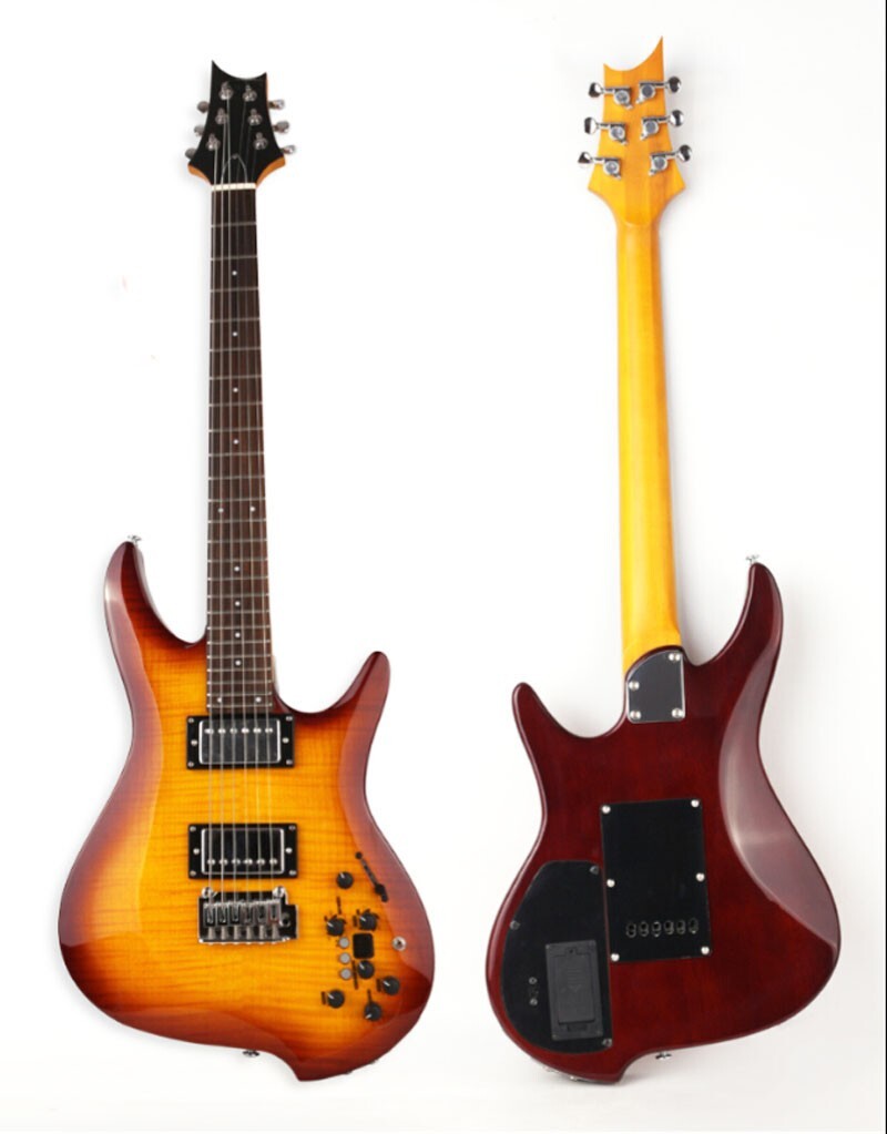 Full Scale Length travel Silent electric guitar portable built in effect
