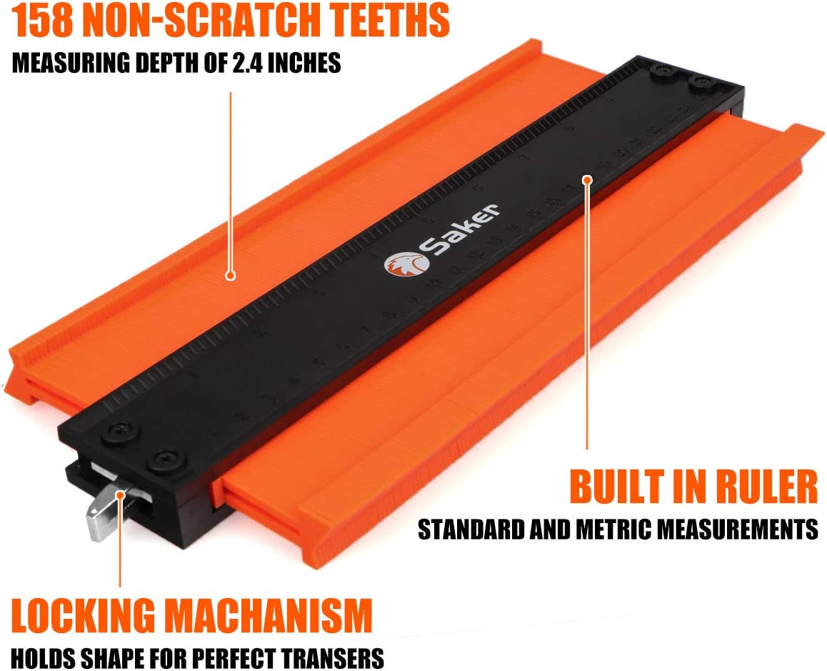 Saker Contour Gauge (10 Inch Lock) Profile Tool- Adjustable Lock-Precisely Copy