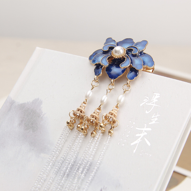 Hanfu Hair Ornament Copper Wire Imitation Dotted Green Hairpin, Ancient Style
