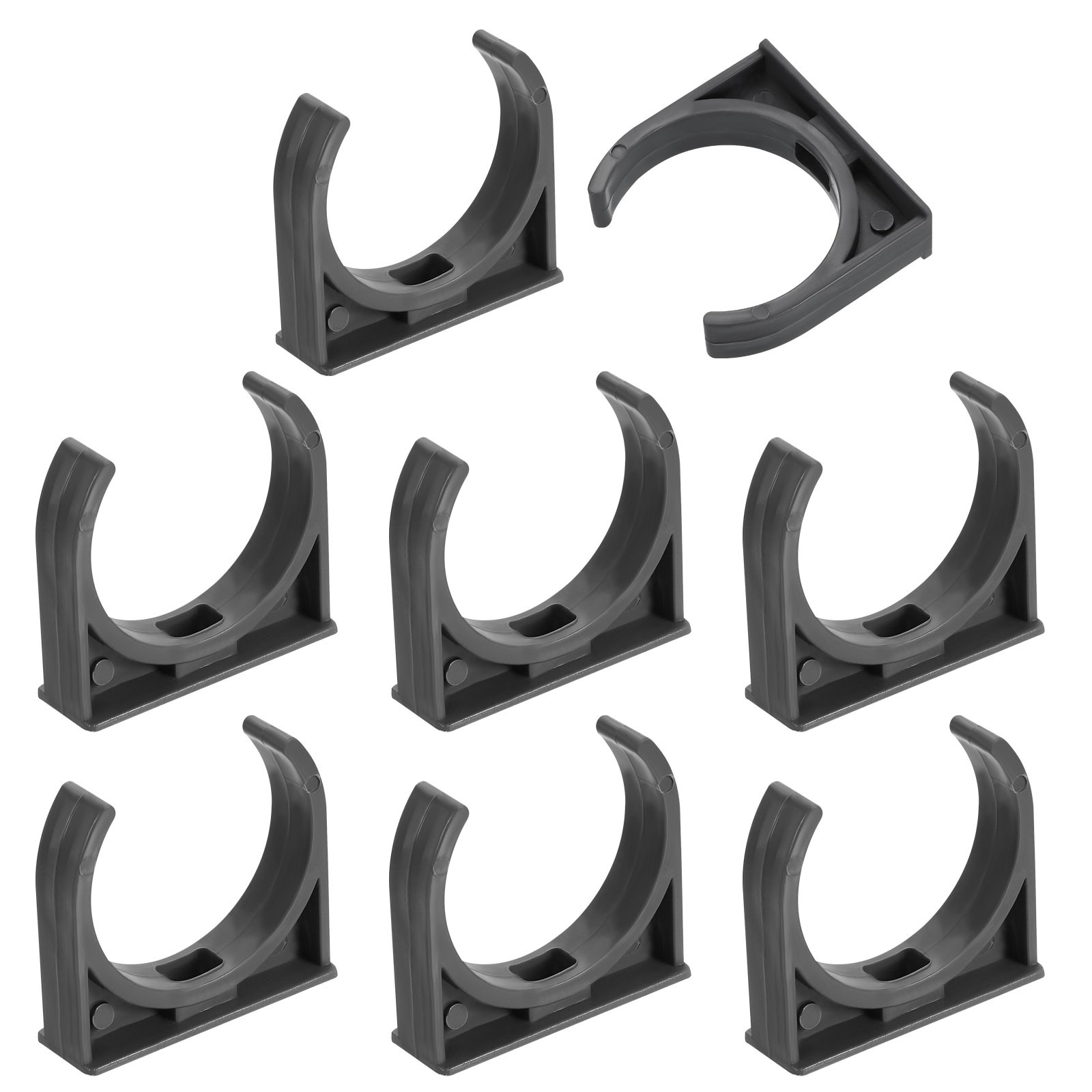 8Pcs PVC Water Pipe Clamps Clips, U-Shaped Holder Buckles for 50mm OD, Gray