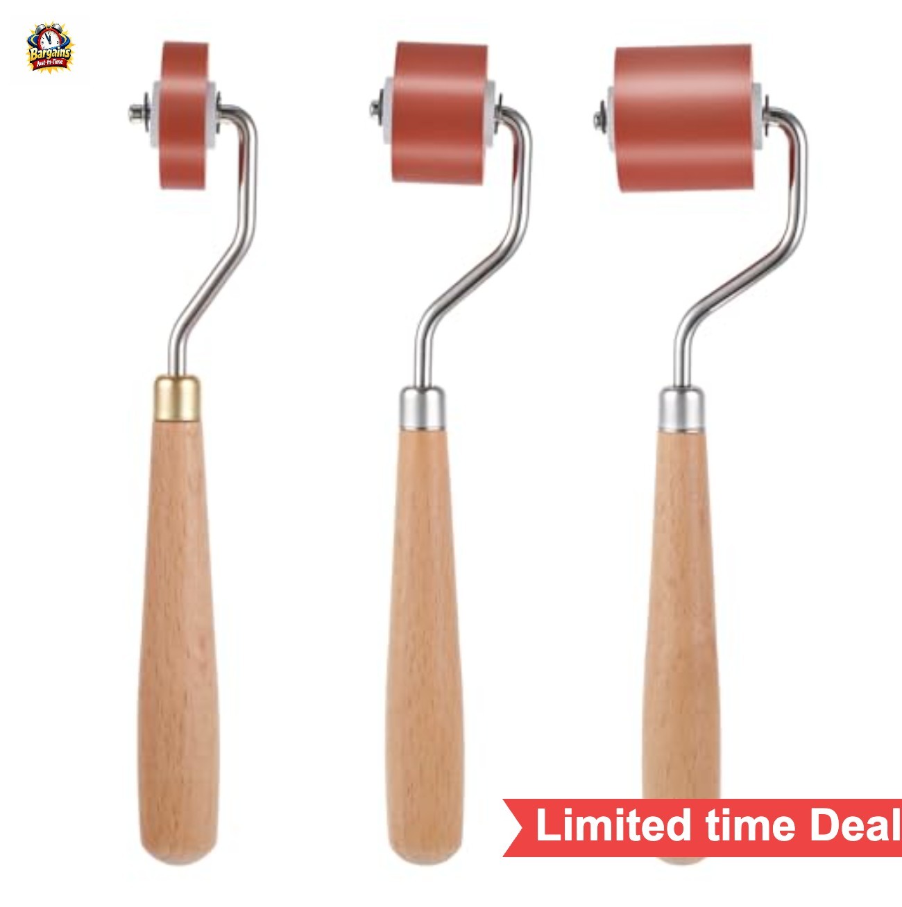 3Pcs Rubber Brayer Rollers 1.18 0.78 0.39 Inch Ink Roller with Comfort Grip for
