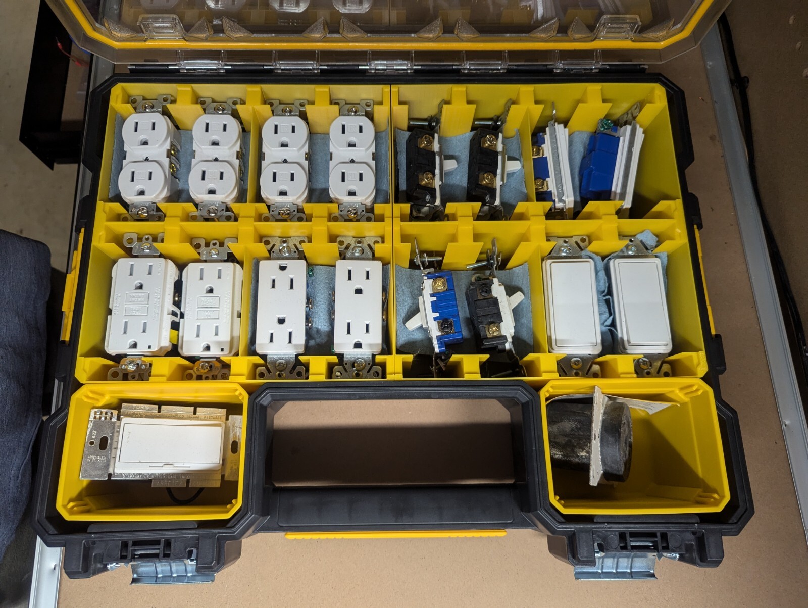 Receptacle/Switch Inserts for DeWalt Deep Pro Organizer
