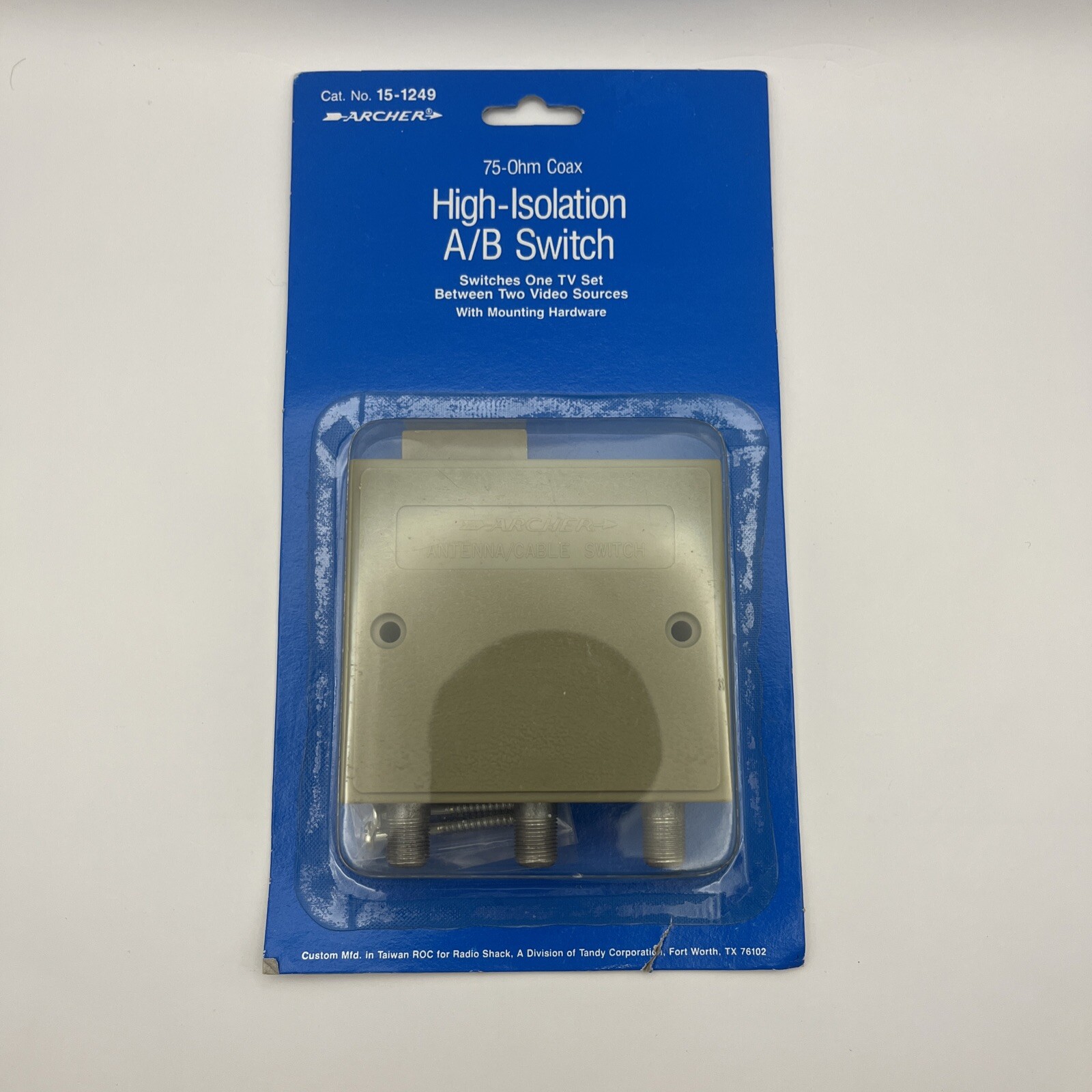 High Isolation VCR/TV/FM Switch Cat No. 15-1249 Archer Antenna/Cable Switch NOS