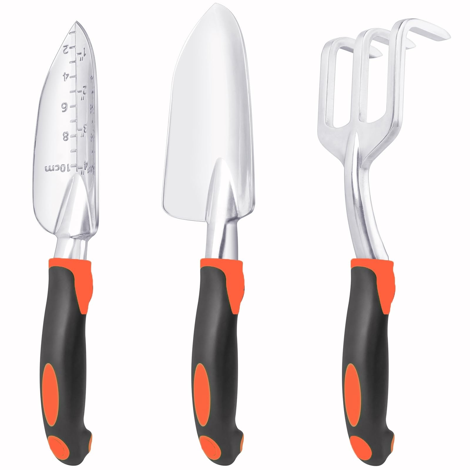 Garden Tools Set, 3 Pack Heavy Duty Gardening Set Include Orange