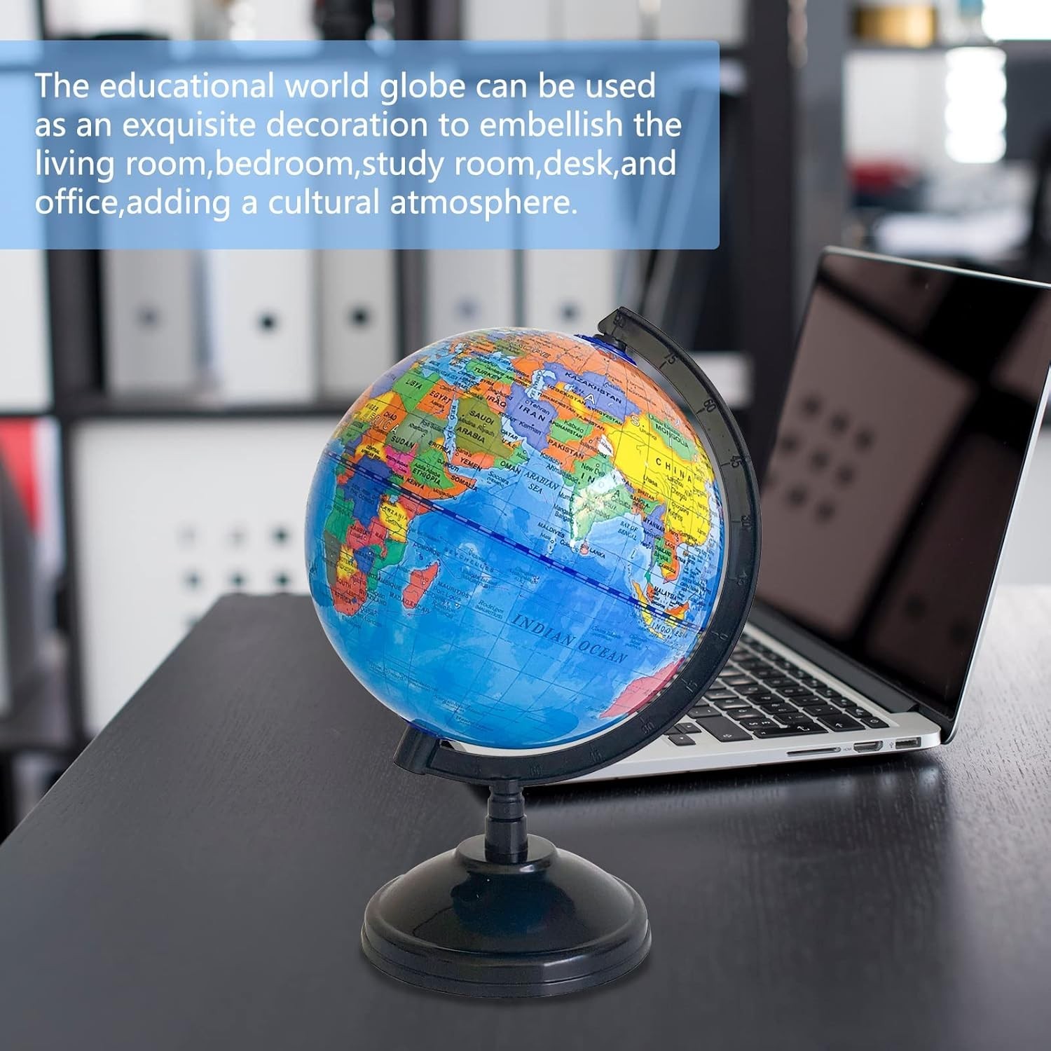 WORLD GLOBE EARTH Map Rotating Geography Ocean Classroom Learning Desktop 6