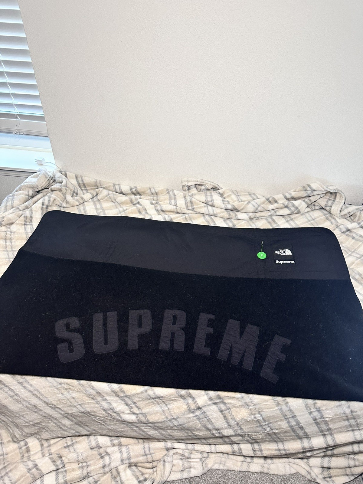 SS19 Supreme The North Face Arc Logo Denali Fleece Blanket BLACK TNF 54" x 62