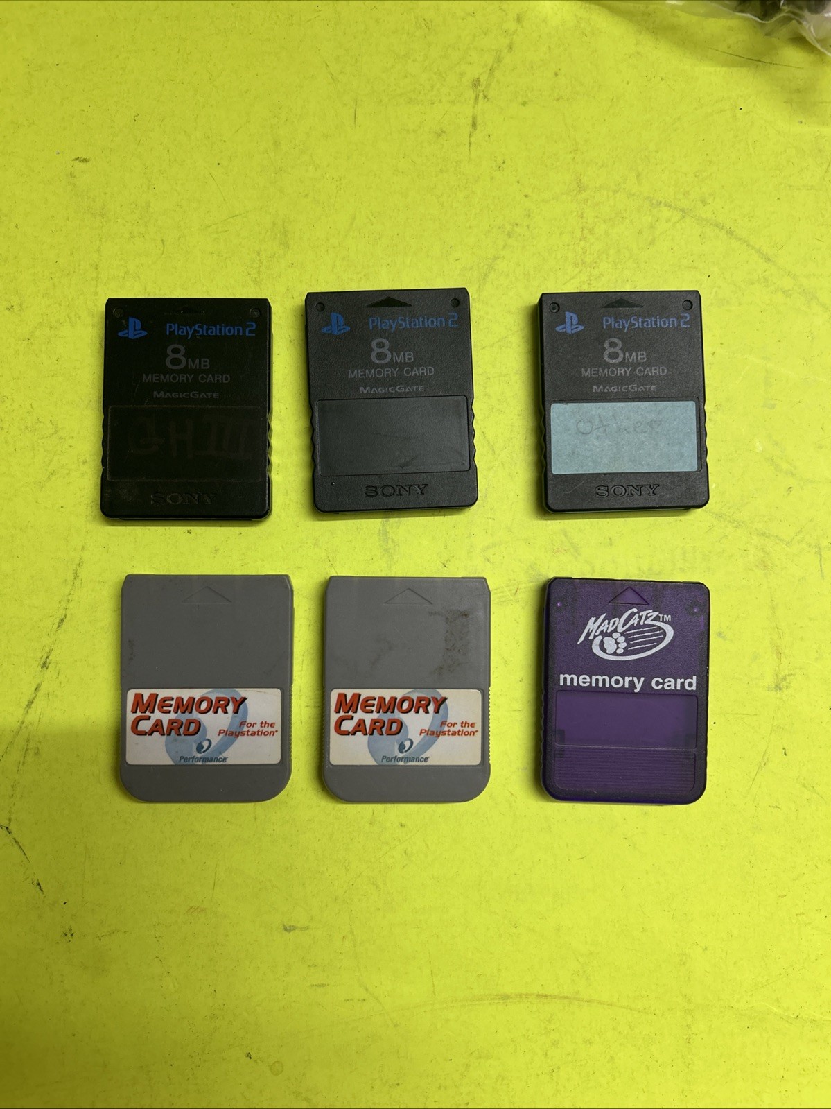 PlayStation 1 & 2 Memory Cards Lot Of 6