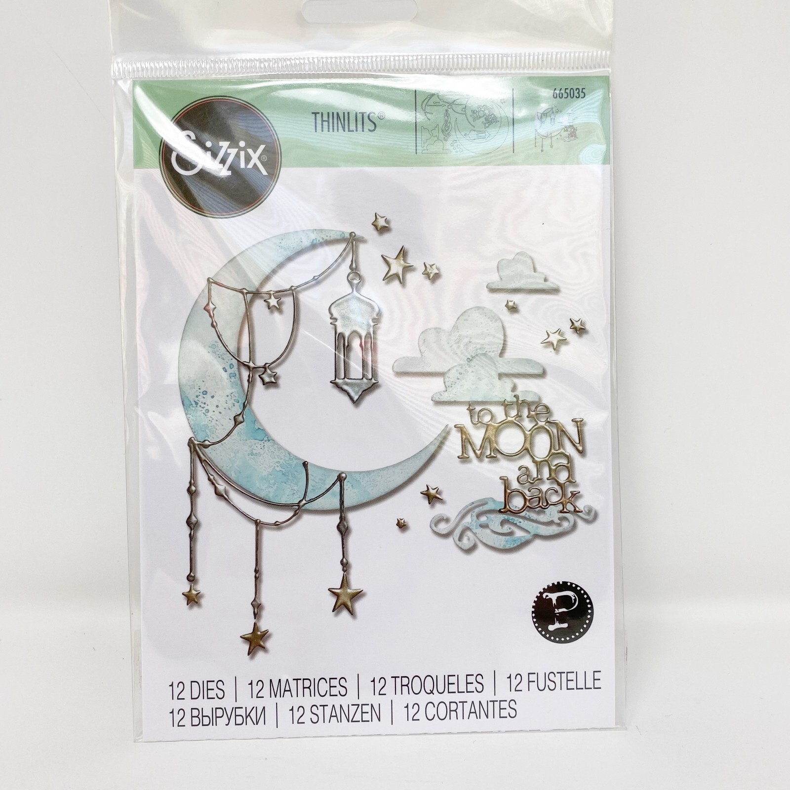 Sizzix Thinlits Moon & Back by Pete Hughes Cutting Dies Craft Bundle 665035 NEW